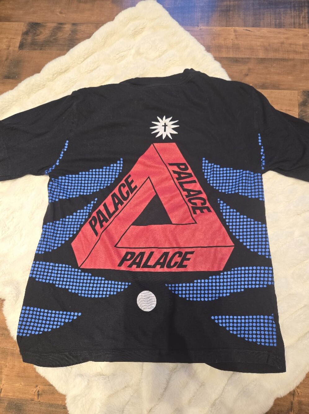 Palace Skateboards Tri-Ferg Graphic T-Shirt Blue Wave [Large] Streetwear Cross